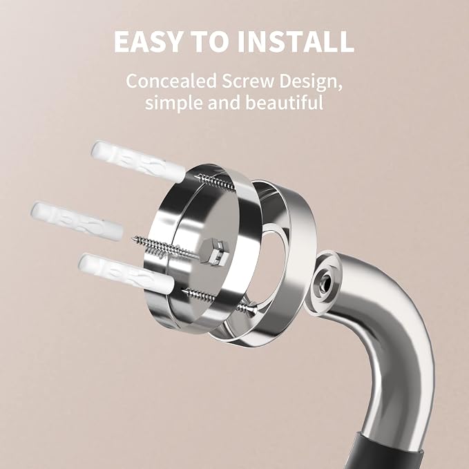 20 Inch Shower Grab Bar w/Anti Slip Rubber Grip, Munzong Stainless Steel Bathroom Grab Bar, Chrome Bathroom Balance Bar,Safety Handrail Support,Handicap Injury Elderly Senior Assist Bath Handle