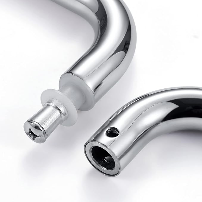 Ranbo Polished Chrome 6" （CTC） Tubular Back-to-Back Shower Door Handle，3/4" Diameter Pull Handles with Metal Washers, for 1/4"- 1/2" Thick Glass and 1-3/8" - 2-1/6" Thick Wooden or Metal Doors