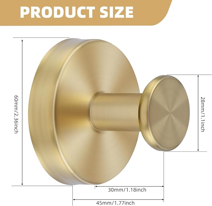 Suction Cup Shower Hooks for Inside Shower – 15 LB Heavy-Duty No-Drill Towel Hooks, Removable & Reusable for Towels, Robes & Loofah, Waterproof for Glass & Tile(4 Gold)