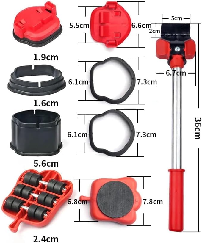 X11LUX - Furniture Moving & Lifting Tool Set, 360° Swivel Wheels, Lifter for Bed, Sofa, Heavy Appliances, Home & Professional Use, Supports Upto 600 lbs - 13 Piece Set