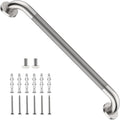 24 Inch Shower Grab Bar, ZUEXT Stainless Steel Bathroom Safety Handle w/Knurled Non-Slip Grip, Heavy Duty Wall Mounted Bathtub Toilet Support Rail for Elderly Seniors Disabled (Nickel, 1.25" Diameter)
