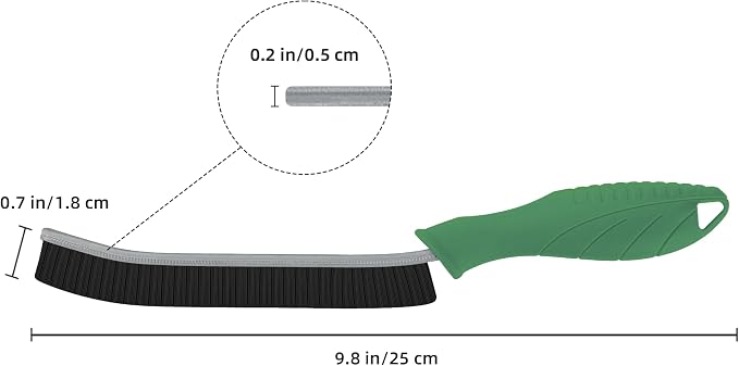 FOOGWEE Hard Bristle Crevice Cleaning Brush - Cleaning Supplies - Grout Cleaning Brushes for Household Use - Crevice Cleaning Tool for Bathroom, Home and Kitchen (3, Green)