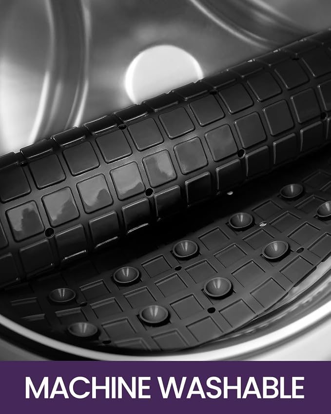 DEXI Bathtub Mat Non Slip, Extra Long 39x16, Suction Cups, Drain Holes, Machine Washable for Tub Shower Floor, Black