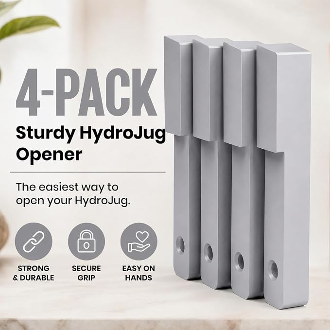4 Pack - Easy Grip Bottle Cap Opener – Ergonomic Lid Turner for Stanley, Hydrojug, & Owala Tumblers – Easy Grip Assisted Bottle Opener for Weak Hands – 20oz, 32oz, 40oz - Grey