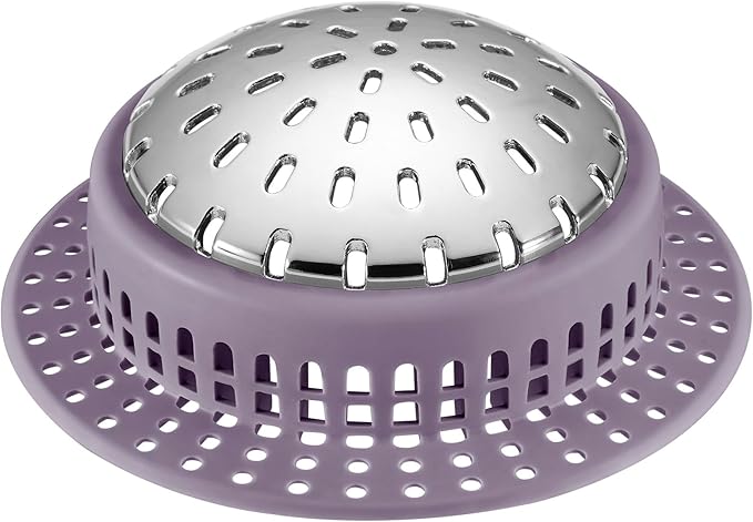 Aluvor Bathtub Drain Hair Catcher Shower Drain Cover Sink Drain Protector for Pop-Up & Regular Drains, Purple