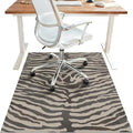 48"x72" Office Chair Mat for Hardwood Tile Floor, Under Desk Carpet Protector for Rolling Computer Chair Mat, Machine Washable Area Rug, Anti-Slip 1/5" Thick Low Pile Thin Vinyl Floor Mat, Zebra