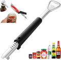 Stainless Steel Jar Opener with Ergonomic Long Handle, Adjustable Bottle and Lid Opener for Seniors, Weak Hands, Arthritis