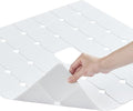 Shower Mat Non Slip Silicone Soft Odorless Bathtub Mat Non Slip No Suction Cups for Refinished,Reglazed and Textured Bath Tub Mat 24 X 24 Inch White