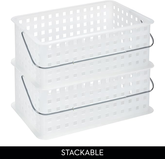 iDesign Portable Shower Caddy Basket with Handle for Dorm or Bathroom - Clear/Frost - Made in USA