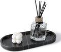 Koville Black Marble Vanity Tray for Bathroom Countertop, 10"x5" Natural Marble Catchall Tray Perfume Trays for Dresser, Stone Jewelry Dish Candle Holder for Home Decor, Stone Oval Trays