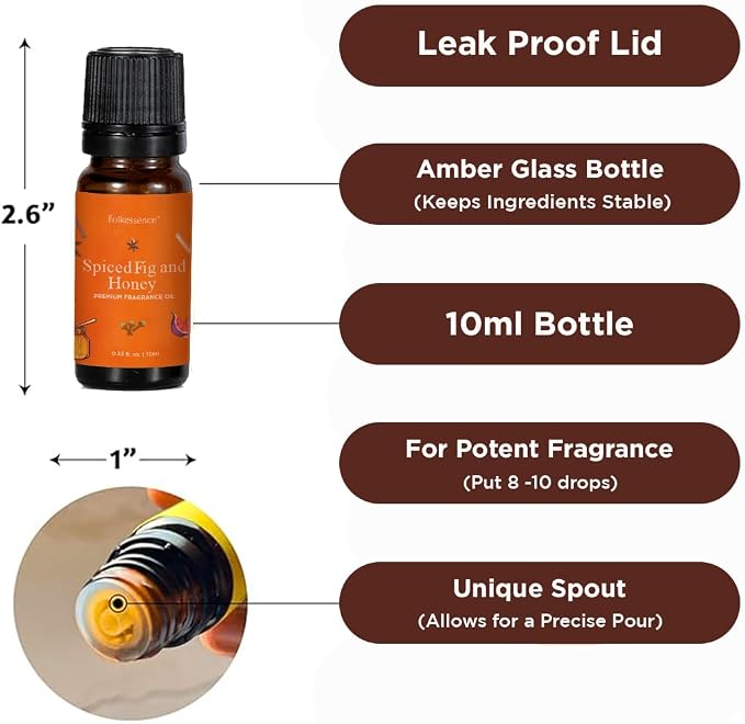 Folkulture Essential Oils for Home | Set of 6 (0.34 fl oz x 6) Fall Essential Oils for Diffuser | Pumpkin Spice, Vanilla & Fall Scents | Diffuser Oils & Fall Essentials for Women