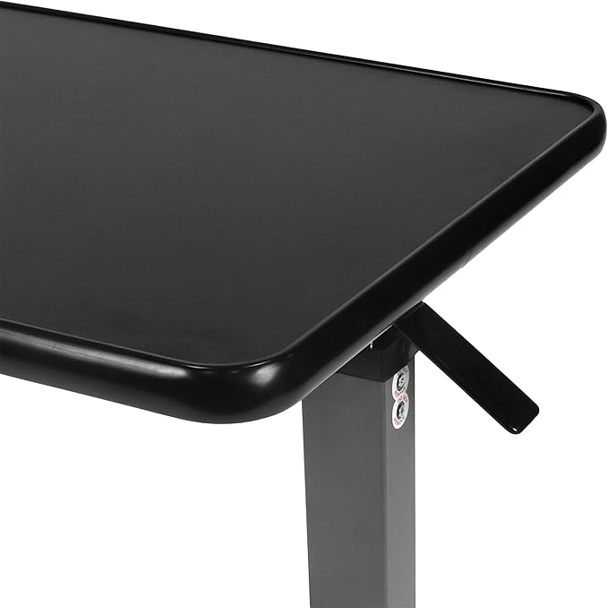 Vaunn Medical Cart Pneumatic Adjustable Overbed Table with Wheels – Rolling Bedside Table for Hospital, Portable Standing Cart & Laptop Desk for Bed, Couch, Wheelchair