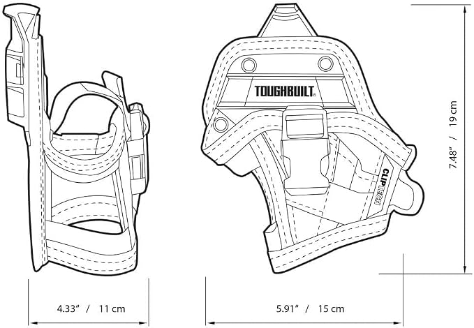 ToughBuilt ClipTech Series – Compact Drill Holster, Heavy-Duty Tool Holster ClipTech Hub, Adjustable Drill Strap, Bit Pockets, Rugged 1680D Construction Secure Jobsite Access (TB-CT-20-S)