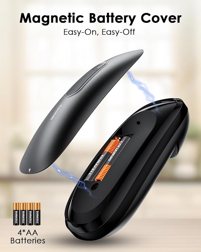 Canslab CORE Electric Can Opener_Single Touch Automatic Can Opener for Seniors with Arthritis, Auto Shut-off, Cordless Battery Powered, Side Cut, Smooth Edge, Handsfree, for Small or Large Cans, Black