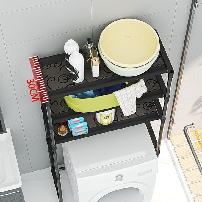 3-Tier Over the Toilet Storage, Metal Bathroom Shelve, Over Toilet Bathroom Organizer, Space Saver Bathrooms Shelve for Restroom Laundry Balcony, White