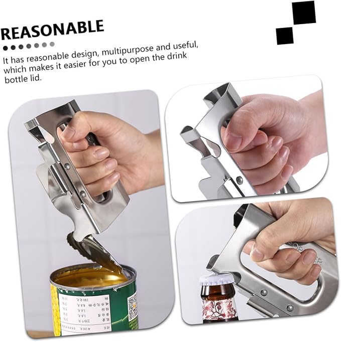 Garneck Stainless Steel Bottle Opener Smooth Edge Can Opener for Arthritic Hands