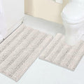 Turquoize Chenille Bath Rugs Shaggy Bathroom Rugs Non Slip Bath Rugs for Bathroom 20 x 32 and 20 x 20U Ivory Bath Rug Extra Soft and Absorbent Area Rug, (20" x 32" and 20" x 20"U), Ivory