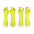 DABOGOSA Mamison 2 Pairs Reusable Waterproof Household Dishwashing Cleaning Rubber Gloves, Non-Slip Kitchen Glove (Green, Medium (Pack of 2))