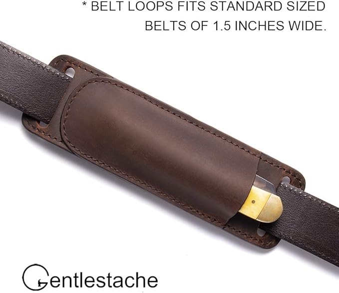 Gentlestache Leather Knife Sheaths for Belt, Knife Holster, Pocket Knife Sheath, EDC Leather Sheath for Folding Knife Carrier