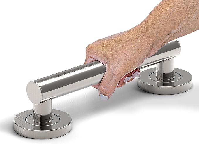 Bath, Shower and Toilet Safety Grab Bar for Seniors and Handicaps, ADA Compliant Mobility Aid Balance Assist Handle, Stainless Steel