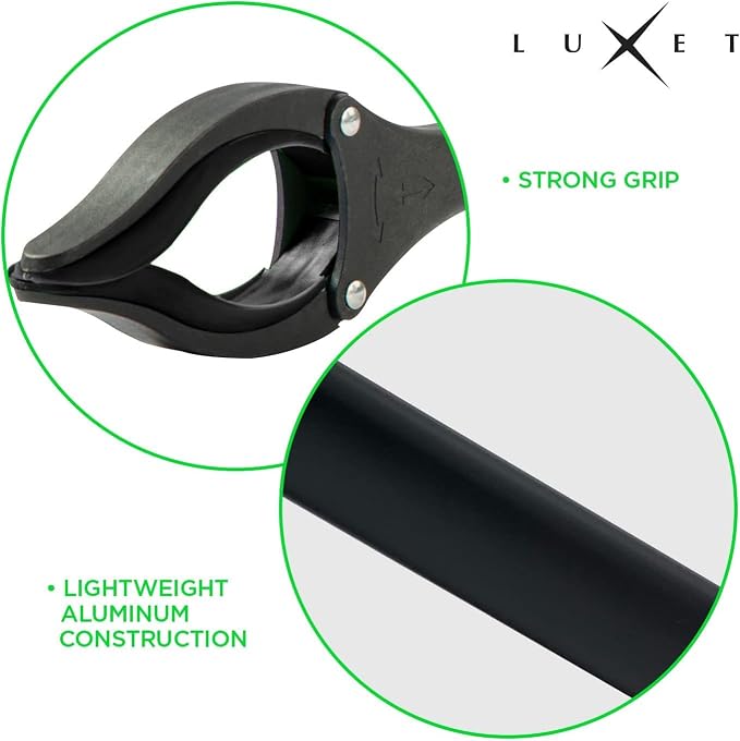 Grabber Reacher Tool, Long 32" Foldable Pick Up Stick, Strong Grip Magnetic Tip Lightweight Trash Picker Claw Reacher Grabber Tool Elderly Reaching, by Luxet (Black)