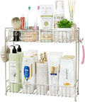 YQh 2-Tier Bathroom Storage Organizer Rack, Stainless Steel Shower Caddy, Counter and Vanity Shelf