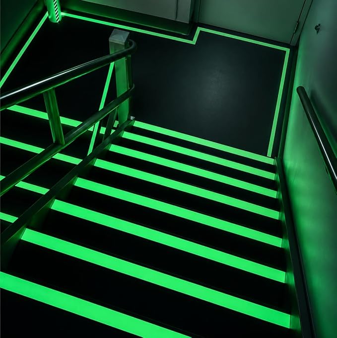 WOD Glow in The Dark Anti Slip Tape – 1 Inch x 30 Ft Roll | Safety Non-Skid Traction Grip for Stairs, Steps & Walkways | Indoor/Outdoor, Weatherproof Adhesive – AST20L