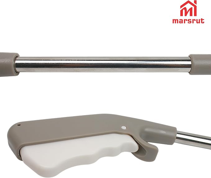 2pcs Short Grabber Reacher Tool for Seniors, 16 Inch Small Mini Extra Strong Tongs for Handicap Elderly Childrens Adult, Trash Litter Reaching Picker Stick, Heavy Duty Extension Helping Hands, Grey