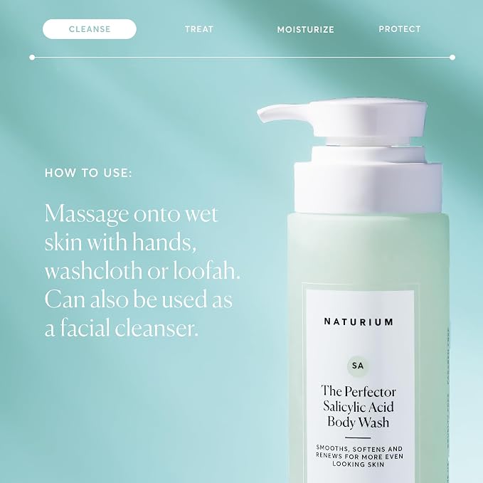 Naturium The Perfector Salicylic Acid Body Wash, Gentle & Smoothing Cleanser, 16.9 oz