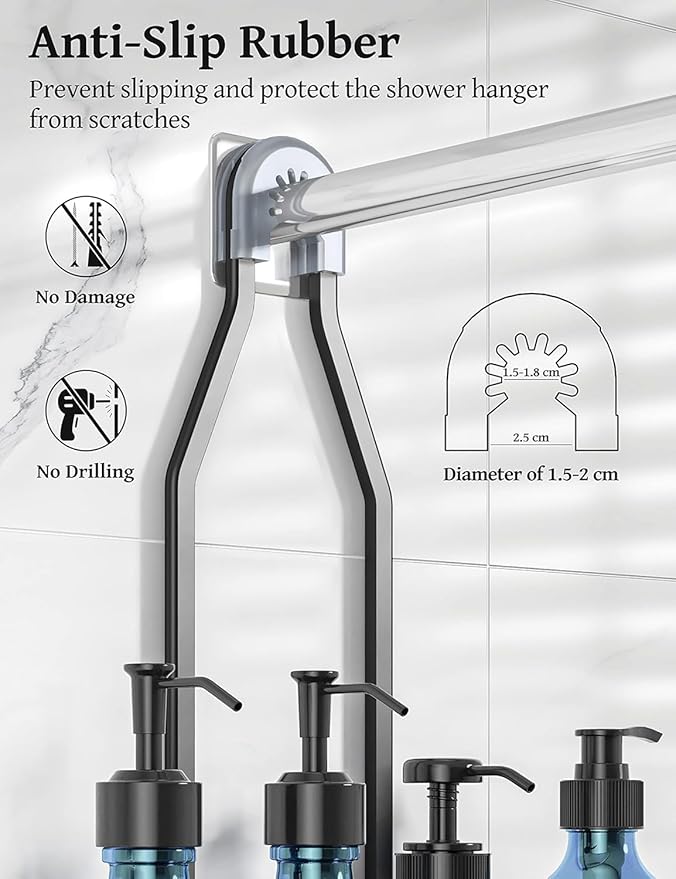 YASONIC Never Rust Shower Caddy Hanging, Aluminum Shower Racks for Inside Shower, 3-Tier Shower Organizer Hanging Over Shower Head with Hooks and Soap Holder, Black