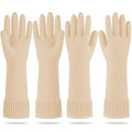 DABOGOSA Mamison 2 Pairs Reusable Waterproof Household Dishwashing Cleaning Rubber Gloves, Non-Slip Kitchen Glove (Ivory, Medium (Pack of 2))