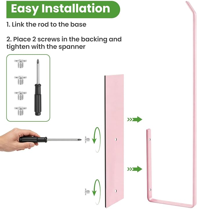 Paper Towel Holder, Toilet Paper Roll Holder Magnetic Towel Rack Wall Mount Fridge Organizer Shelf for Towels Rolls Bar Bathroom Toilet Pantry RV Essentials Kitchen Organizers and Storage Pink