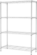 BestOffice | 4-Tier Wire Storage Shelves | 36x14x54 | Chrome | with Adjustable Racks | Heavy-Duty Metal Shelf, Holds Upto 1000 lbs | No-Tool Assembly | Ideal for Home & Garage Shelving