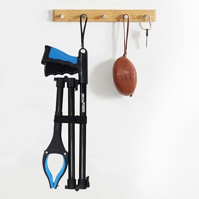 GrabRunner 38 Inch & 44 Inch Extra Long Grabber Reacher Tool Set – Extendable Reacher Grabber Pickup Tools for Seniors, Disabled and Hard-to-Reach Areas, Ergonomic Grip & Lightweight Design（Blue）