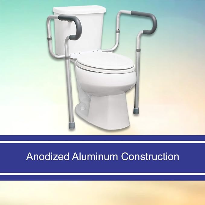 McKesson Toilet Safety Frame and Rail, Aluminum, Adjustable, 300 lbs Weight Capacity, 1 Count