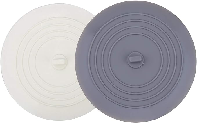 V-TOP Tub Stopper 2 Pack, 6 inches Large Silicone Drain Plug Hair Stopper Flat Suction Cover for Kitchen Gadgets Bathroom Accessories and Laundry