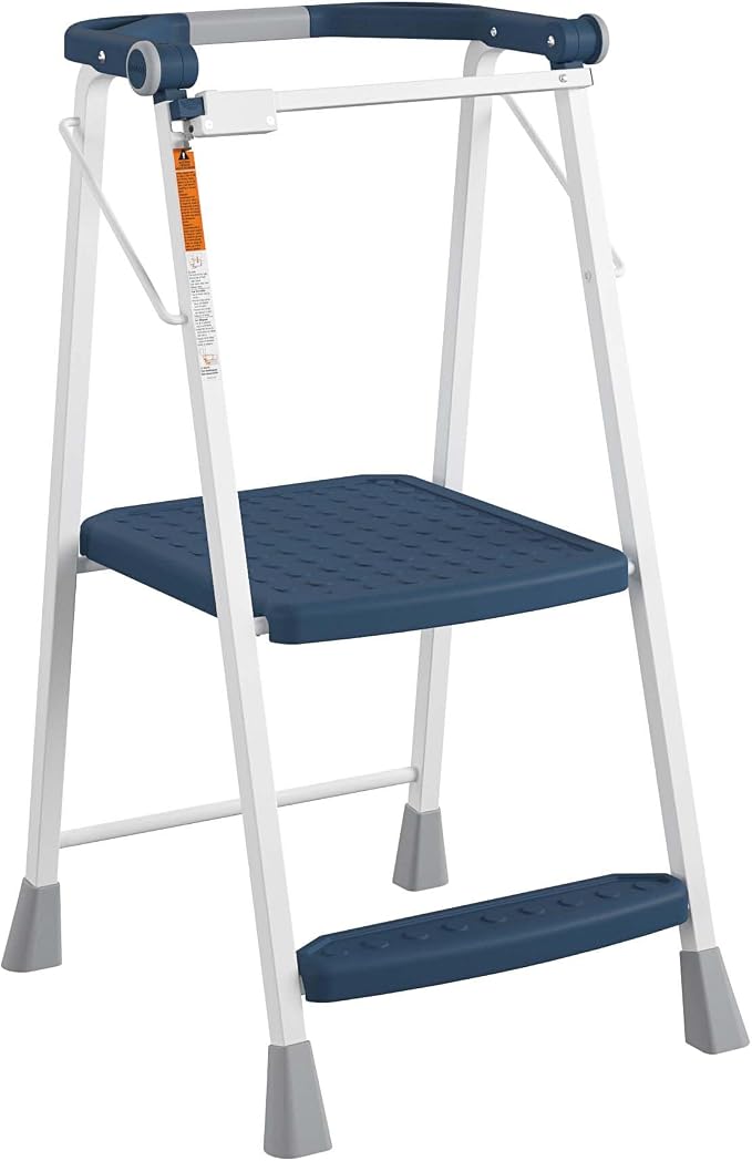 COSCO 2-Step Kitchen Stepper™ Folding Step Stool, Safety Kit Series, Ages 4+, Navy
