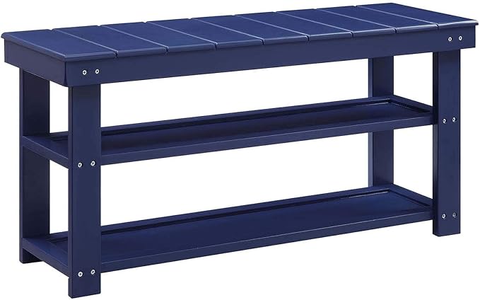 Convenience Concepts Oxford Utility Mudroom Bench, Cobalt Blue