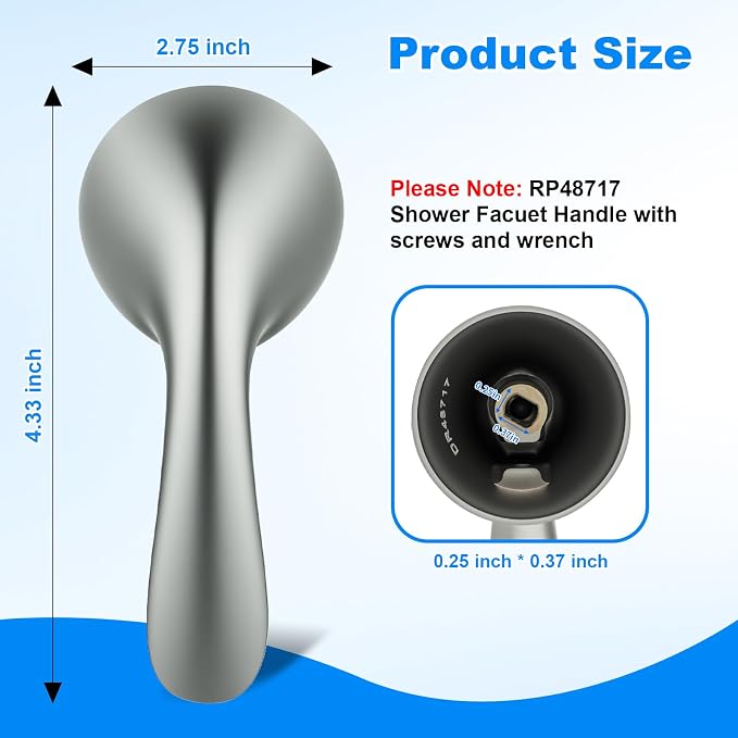 RP48717 Shower Handle Replacement, Compatible with Delta 13/14 Series Tub Shower Faucet, Single Handle Tub and Shower Faucet Handle (Brushed Nickel)