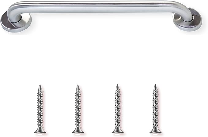 Grab Bar for Bathtub Shower - Stair Bed Toilet Bathroom / Stand Assist & Safety Handrail / 304 Stainless Steel / Knurled Grip / 18"