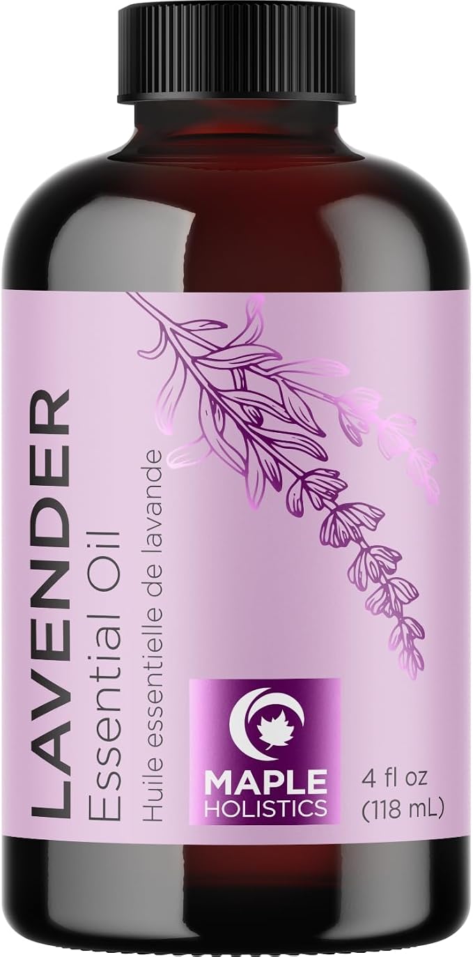 Pure Lavender Essential Oil - Lavender Oil for Hair Skin and Nails Plus Aromatherapy Diffusers Humidifiers Linens and Baths for at Home Spa Self Care - Premium Grade Non-GMO in Glass Bottle (4 Fl Oz)