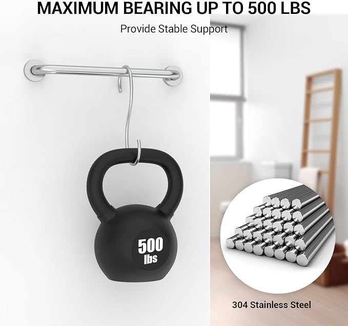 12 Inch Grab Bars for Wall Brush Nickel, Safety Shower Grab Bars for Seniors Elderly Handicapped, Handicap Grab Bars for Shower with Concealed Screws, Tesuchan
