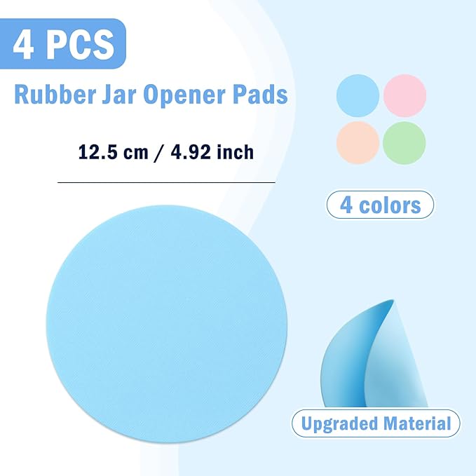 Aixoom Rubber Jar Opener Pads Set of 4, Round Heat-insulated Non-Slip Gripper Pads for Jars, Kitchen Tool for Easy Opening (Circle, Light Color)