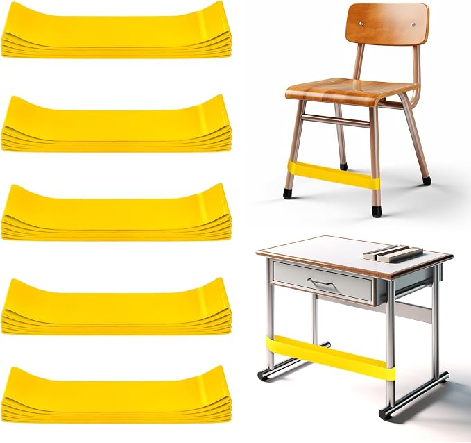 25 Pack Chair Bands for Kids with Fidgety Feet, ADHD Tools for Kids, Improve Focus & Reduce Restlessness, Chair Bands for Sensory ADHD ADD Autism - Classroom & Home Must Haves (Yellow)