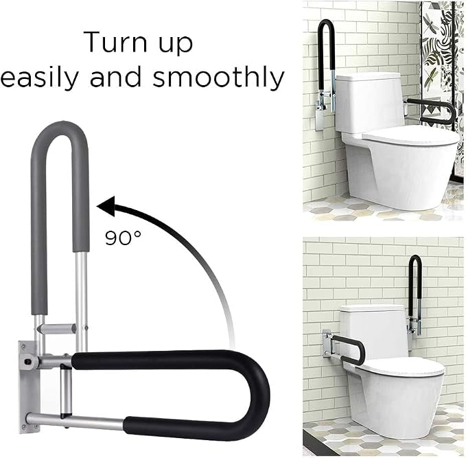 Handicap Grab Bars Rails 30 Inch Toilet Handrails Bathroom Safety Bar Hand Support Rail Handicapped Handrail Accessories for Seniors Elderly (30inch)