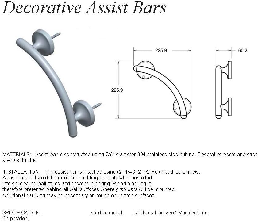 Delta (1-Pack) 9' Assist Bar ADA Compliant Polished Chrome Bathroom Safety Handle | Wall Mount 300 lb Capacity, for Balance, Handicap Grip Shower, Tub, Toilet DF705PC