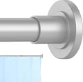 CorkLatta Silver Shower Curtain Rod 31 to 80 Inch,1 Inch Diameter Adjustable Spring Tension Stainless Steel Telescoping Rod,Easy Install,No Rust