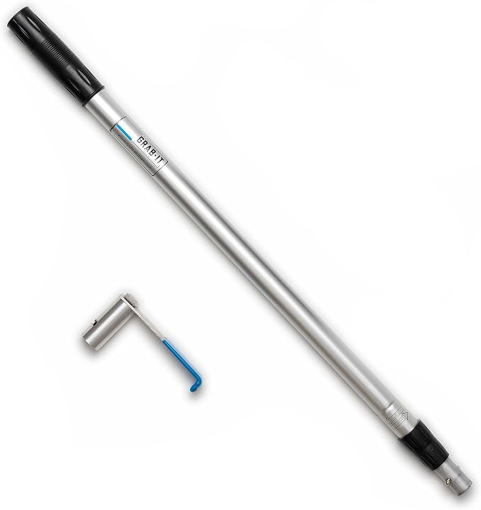 GRAB-IT 6 ft Truck Cargo Retriever | Heavy Duty Grabber Reach Tool - 110 Pound Pull | Rust Resistant Aluminum and Stainless Steel (Pole & Hook Only)