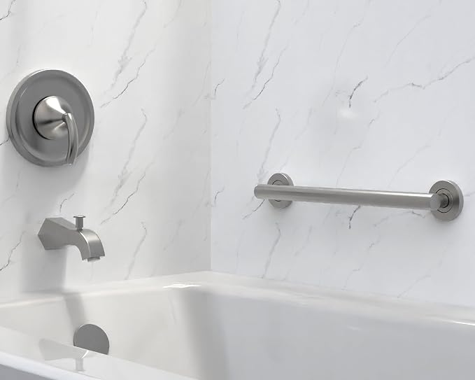 Bath, Shower and Toilet Safety Grab Bar for Seniors and Handicaps, ADA Compliant Mobility Aid Balance Assist Handle, Stainless Steel