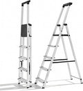 DUMOS 5 Step Ladder, 330lbs Folding Step Stool with Anti-Slip Wide Pedal Handrails, Aluminum Stool Ladders, Safety Household Ladder for Home Kitchen Courtyard Outdoor